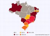 Anzahl der Biotechnologie-Unternehmen in den einzelnen Regionen Brasiliens.