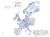 Die Karte zeigt die Anzahl der Biotech-Patente, die in den europäischen Regionen in den Jahren 2004 bis 2006 angemeldet wurden. Die Niederlande kristallisieren sich als eine der führenden Regionen heraus.