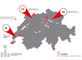 Geographische Verteilung dedizierter und anderer Biotechnologie-Unternehmen in der Schweiz.