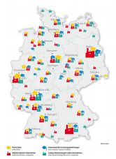 Erstmals wurden auch Forschungseinrichtungen erfasst. Hier die regionale Verteilung von Unternehmen und Einrichtungen in Deutschland.