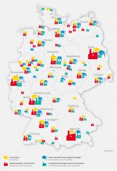 Unternehmens- und Forschungslandschaft der deutschen Biotechnologie 2011 (Cluster sind kumuliert dargestellt).