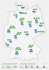 Forschungseinrichtungen und ihre Mitarbeiter verteilt nach Bundesländern.