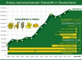 Erneut hat sich die Anbaufläche für Energie- und Industriepflanzen vergrößert.