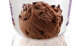 This chocolate ice cream is not made from cow's milk but produced using protein from the blue sweet lupin. The ice cream is vegan and velvet. 